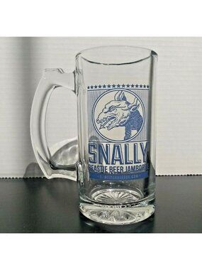 Snally Beastie Beer Collectible Glass Beer Mug With Handle 5.5" Jamboree Blue
